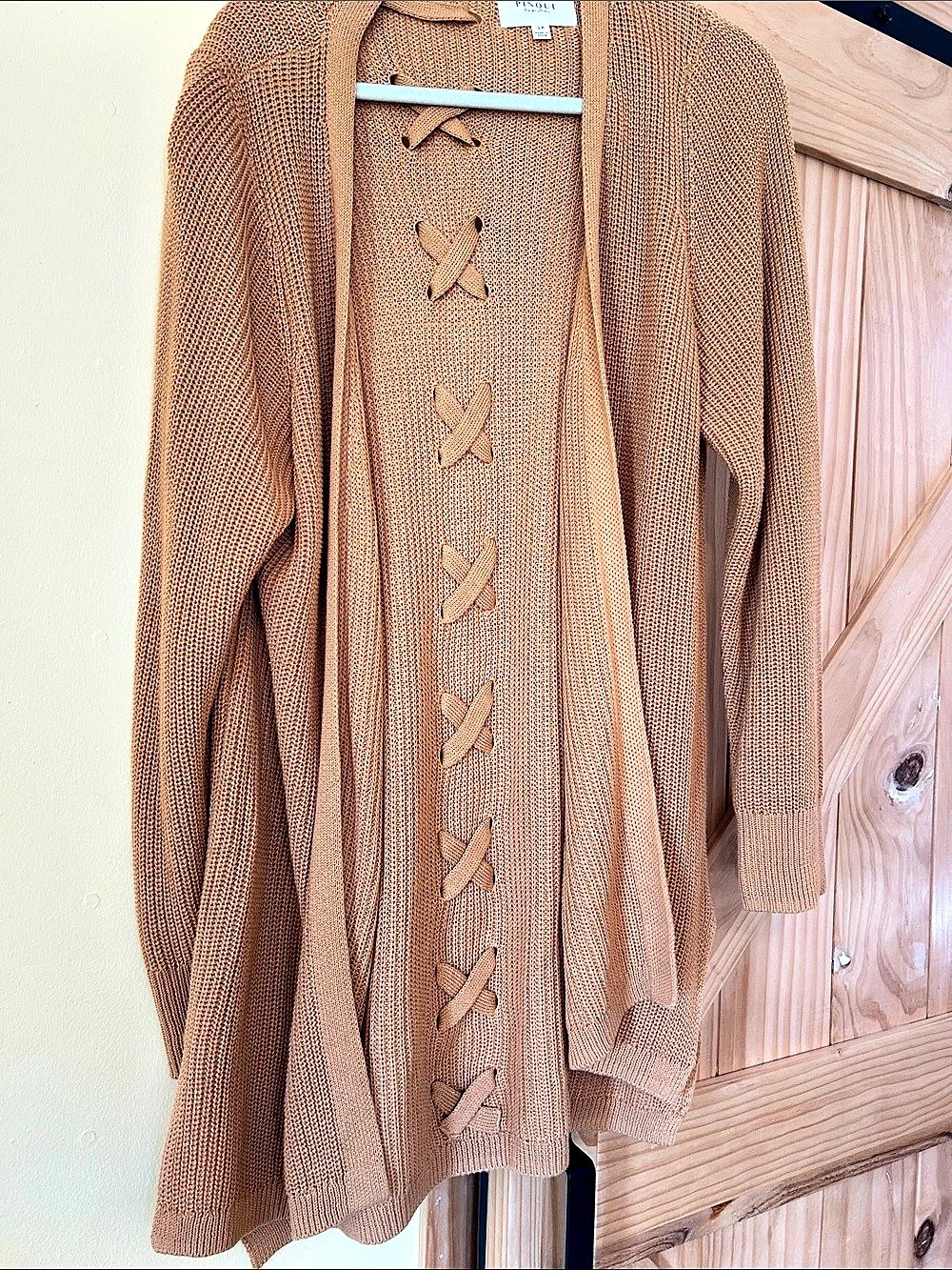 PINQUE Open Front Cardigan in Brown Size 1X Like New